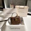 A Niche Velvet Embossed Box Bag for Autumn and Winter, A High-end Handheld Small Square Bag