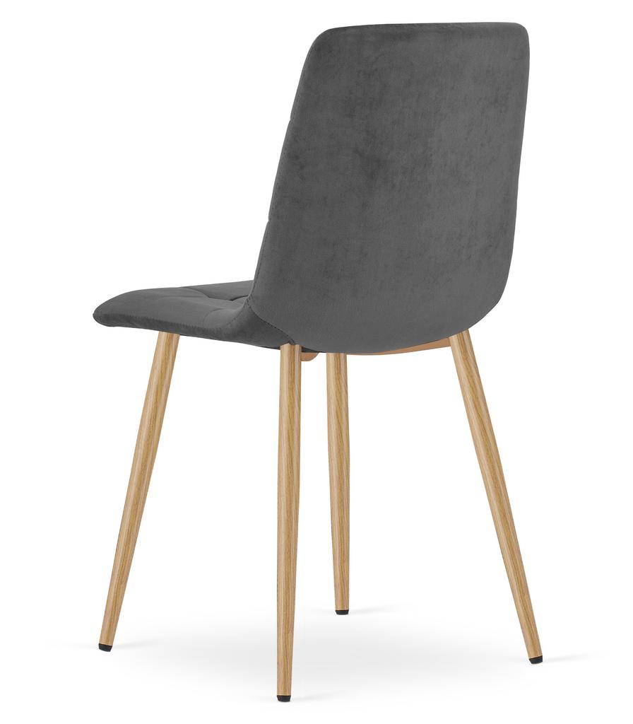Kara Chair - Dark Gray Velvet / Wood Color Legs X 1