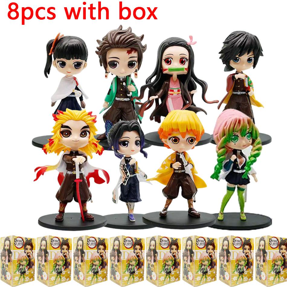 Anime Demon Slayer Figure Kamado Tanjirou Nezuko Action Figures Zenitsu Figurine Inosuke Kimetsu No Yaiba Figura PVC Model Toys
