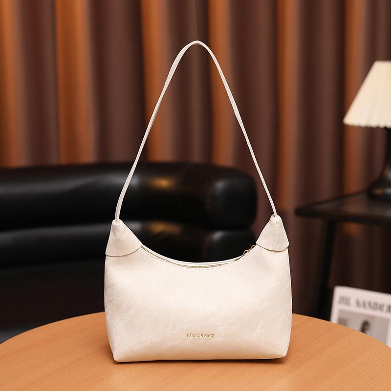 

Маленькая свежая волна вышитая сумочка радужный градиентный цвет сумка под мышкой персонализированная плиссированная кожаная на плечо женская сумка белый