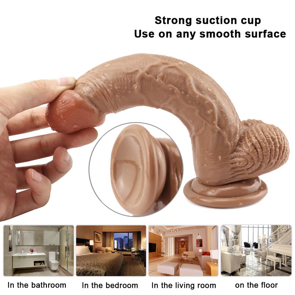 MoDi Realistic Dildo 8 Inch Dildo With Suction Cup For Women Vaginal G-spot And Anal Play 18+