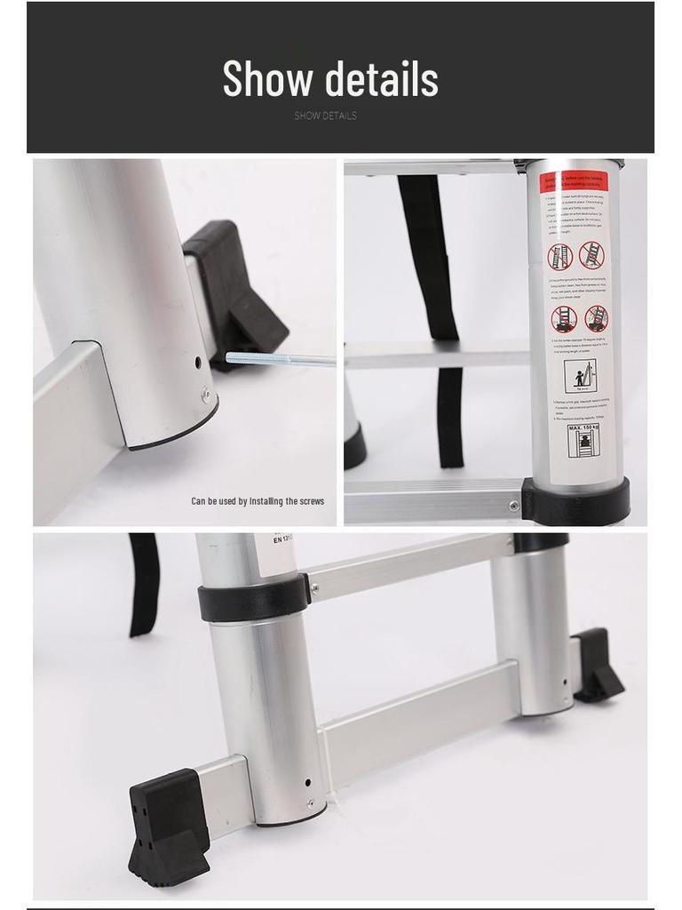 Aluminum Alloy Multifunctional Folding Ladder: Portable, Thickened, and Telescopic Herringbone Design