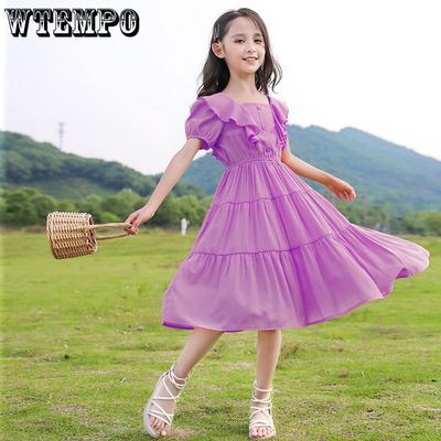 Girls' Dresses Summer Children's Short-sleeved Princess Dresses Lantern Sleeves Cake Dresses