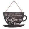 Creative Coffee Shop Signage Vintage Door Pendant Kitchen Logo Wall Hanging  Background Prop