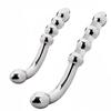 Stainless Steel Double Fake Dildo G Spot Anal Beads Butt Plug Metal Heavy Dildo Anal Plug Vaginal Female Sex Toy Women