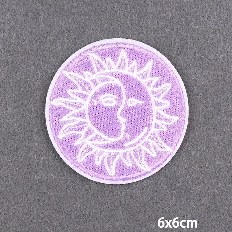 Purple Style Iron On Patch Thermoadhesive Patches For Clothes Anger Baby Girl Embroidery Patch For Hat/T-Shirt Fusible Sewing