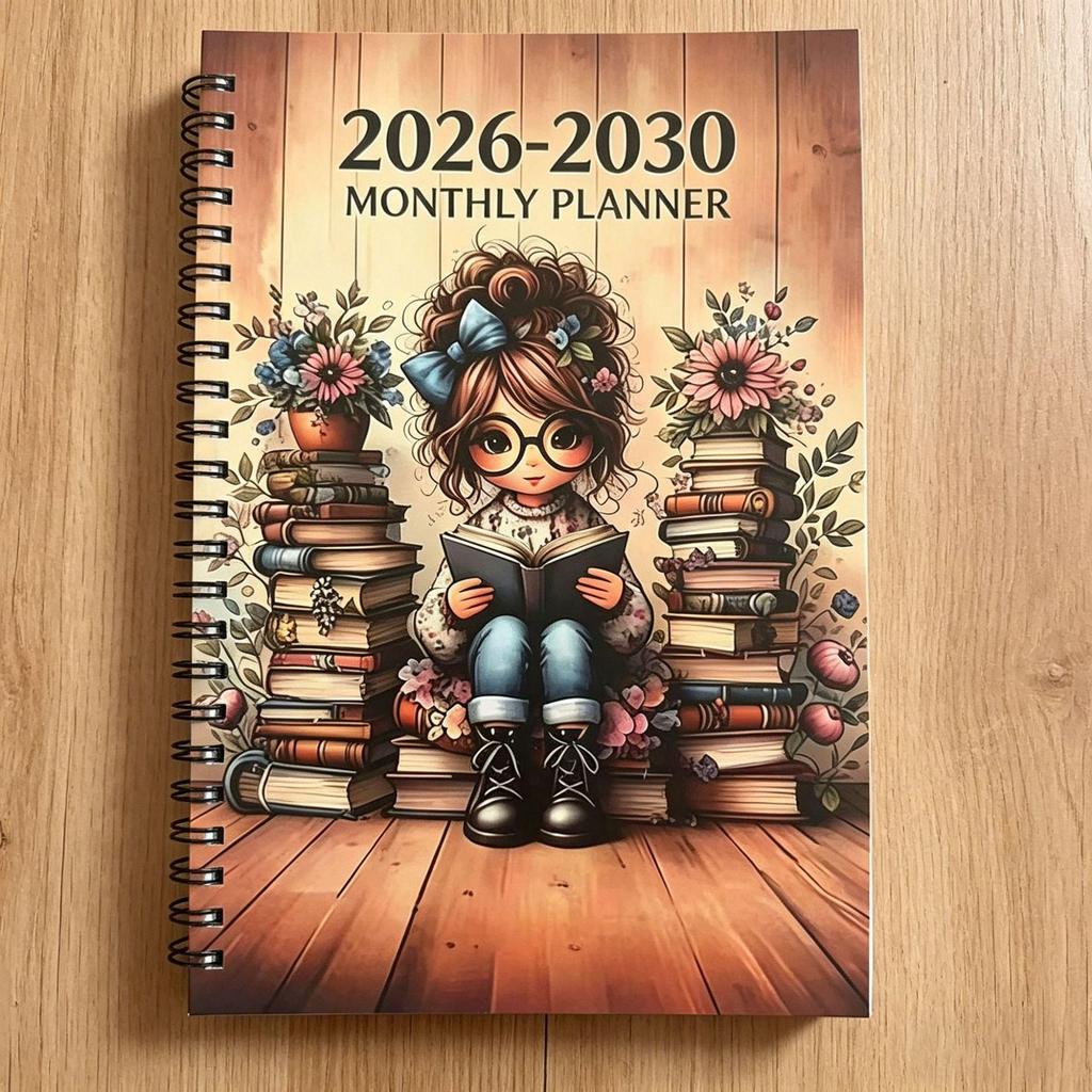 2026-2030 A5 Spiraal Maandelijkse Planner Notitieboek