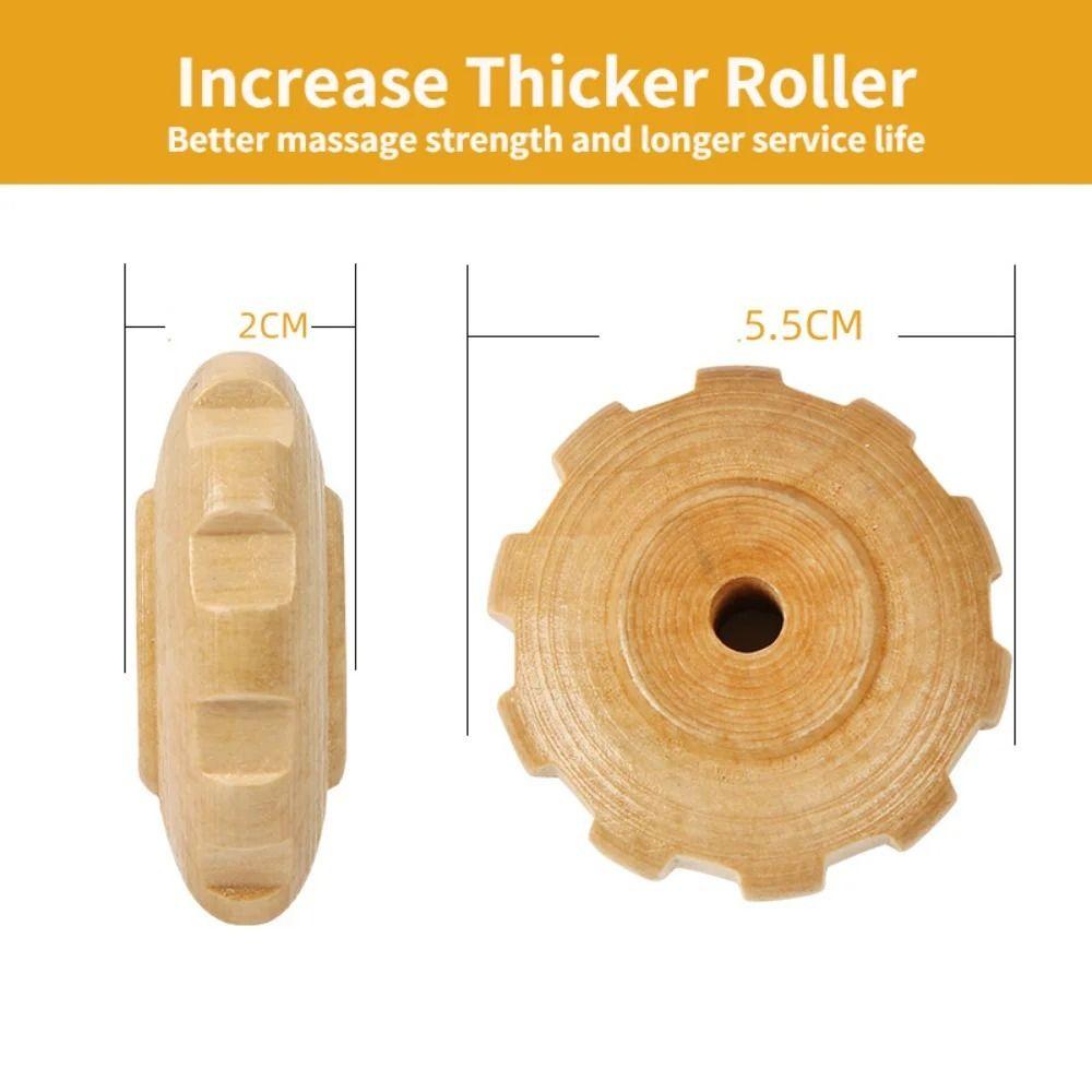 Wood Grooved Gear Wooden Massage Roller 12 Rollers Trigger Point Massager  Legs