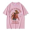 Save A Horse Ride A Cowboy Print T Shirt Unisex Women Harajuku Fashion Vintage ONeck Tshirts Casual 100 Cotton Oversized Tshirt