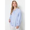 Blue Striped Oversize / Wide Fit Woven Shirt Twoss23go00144