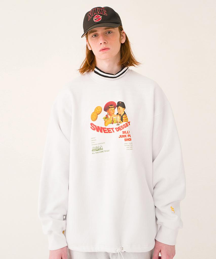 MAINBOOTH Billys Cracker Sweatshirt(Cotton White)
