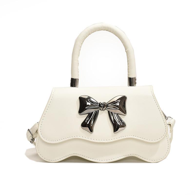 Fashionable Bowknot Small Square Tote Bag For Women Cute Shoulder Crossbody Purse
