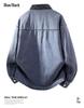 Men's Spring 2026 Retro Washed Cotton Jacket with Patchwork Lapel - Casual Trendy Outerwear