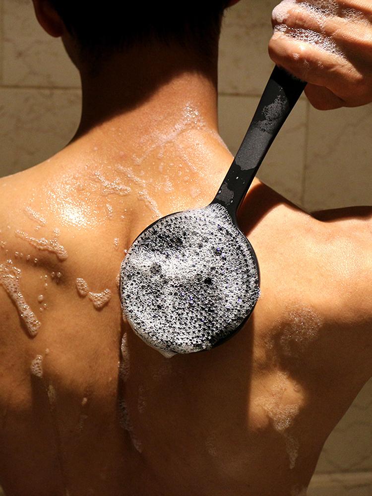 Weicher Körperwäscher, Duschpeeling, Badebürste mit langem Griff, Peeling, Hautmassagegerät, Reinigungsbürste, Badezimmerzubehör