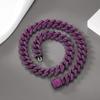 Collana a catena Cuban Link per uomo donna micro pavé in pietra CZ colore oro rosa gioielli hip hop