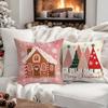 Charming Christmas Pillow Covers: Gingerbread House, Trees, Socks, and Cozy Cup Designs Sofa Room Cushion Cover Home Decoration