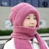 Plush Winter Hat and Scarf All In One Women's Electric Bike Windproof Hat Northeast Winter Cold Proof Knitted Warm Hat Trend