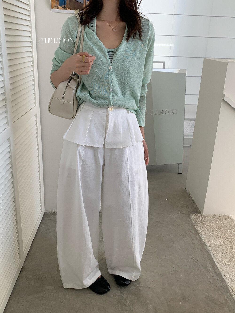 

Lemon Green Tea High-Waisted Wide-Leg Pants: Women s 2026 Spring/Summer Slimming Casual Trousers Large белый