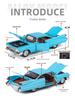Boxed 1:32 Retro Cadillac Rocket Alloy Car Model with Sound & Light, Pull-back Toy Ornament.