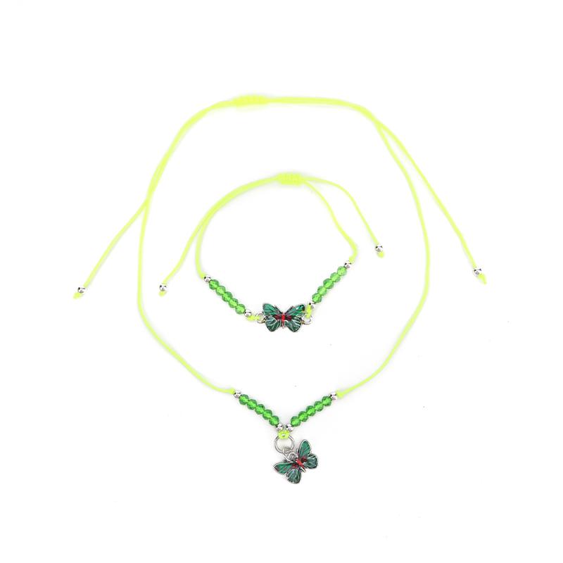 Ladies Butterfly Pendant Necklace Bracelets For Women Beads Necklace Choker Accessories Jewelry Gift