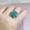 Newest ice flower gemstone ring  silver fashion paraiba cubic zirconia ring party engagement jewelry gift