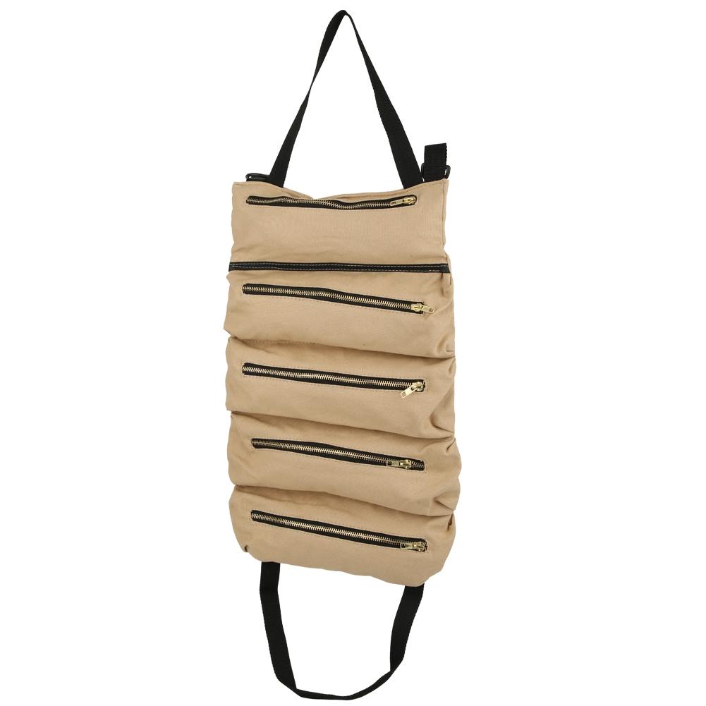 Многофункциональная портативная парусиновая сумка-скрутка для инструментов, уличная сумка-органайзер для рыбалки и сада, цвета хаки хаки