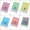 Turkish Cotton Tassel Beach Towel - Narrow Stripe, 12 Colors, 100x180 Cm