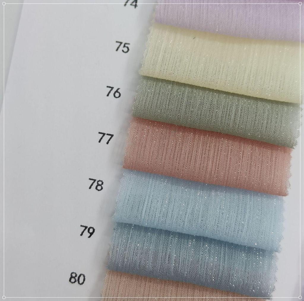 Silver Silk Crepe Skirt Fabric with Glittering Yarn - Lolita Chiffon Hanfu for Spring/Summer Women's Fashion