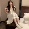 Loose Ruffle Nightdress Short Sleeve Princess Nightgown Sweet Women's Pajama Dress  Girls