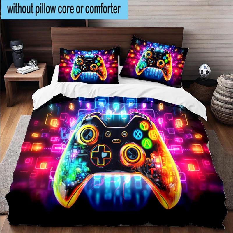 Game Night Adventure 3pcs Bedding,Including 1pc Duvet Cover And 2pcs Pillowcases Perfect for Christmas,Ideal for Bedroom, Dormitory