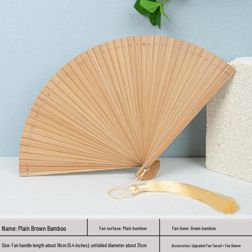 Bamboo Folding Fan: Portable Chinese Style for Summer, Cheongsam, Hanfu, and Children's Dance