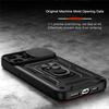 Luxury Shockproof Slide Armor Ring Phone Case For iPhone 15 14 13 12 11 Pro Max X XR XS Max 7 8 15 Plus Lens Protect Stand Holder Hard PC Back Cover