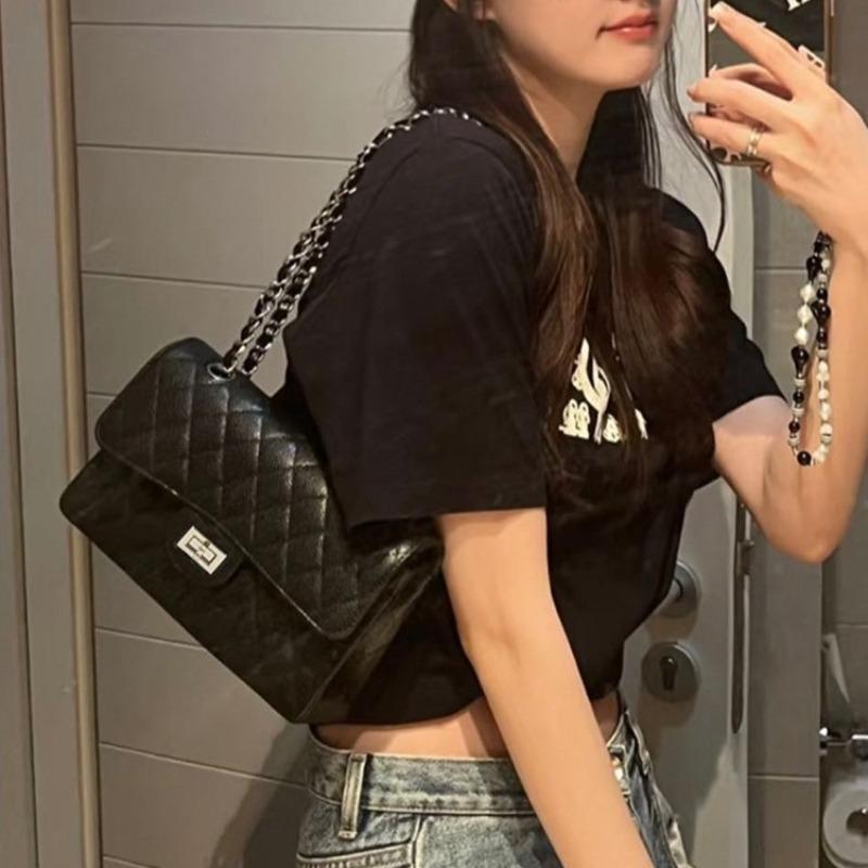 Rhombus chain bag women's new feeling armpit bag niche shoulder messenger bag
