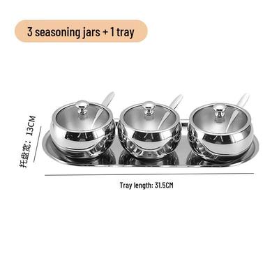 Bang Daifu 3-Piece 304 Stainless Steel Condiment Jar Set