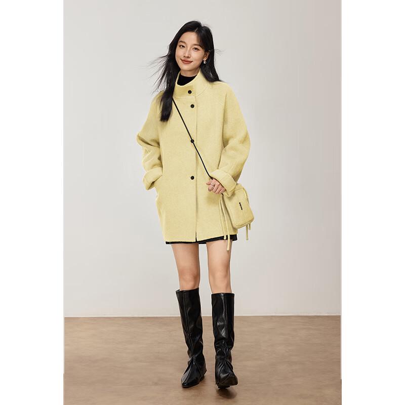 

VICTORIA&VERA Женское двустороннее шерстяное пальто средней длины со стойкой L