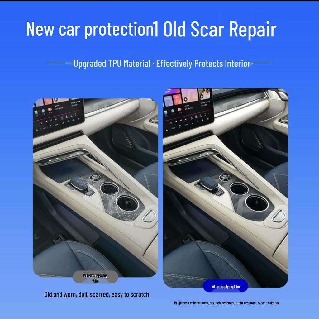 Zeekr 7X Interior Protective Film for 25 Models - Dashboard, Navigation Screen, Gear Shift Scratch Film, HD TPU.