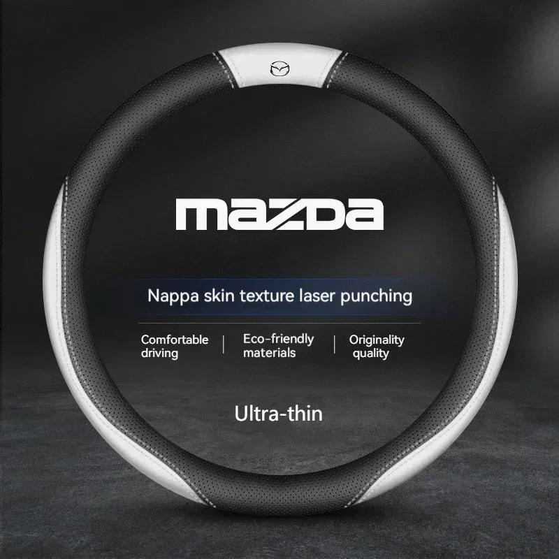 2025 Heiß für Mazda2 3 6 SKYACTIV Axela Atenza CX30 CX5 CX8 CX9 MX5 RX8 RX7 BT50 Wildleder Leder Auto Lenkradabdeckung Auto Zubehör
