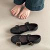 French retro Mary Jane shoes girl summer 2025 new fairy style skirt versatile one-word buckle belt leather shoes tide