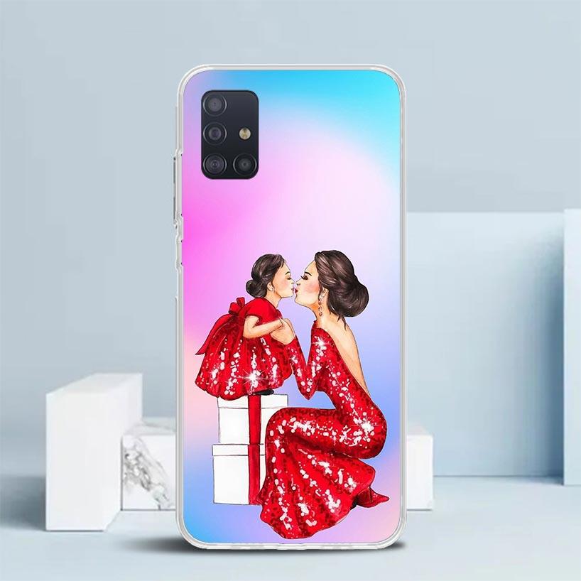 Woman Fashion Girl Super Mom Baby Soft Cover for Samsung Galaxy A12 A22 A32 A52 A72 A02S Phone Case Note 20 Ultra 10 S10 Plus A5