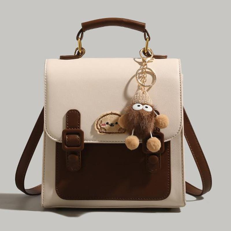 Cute bear backpack, new work commute handbag, large capacity shoulder bag, student book backpack.