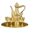 Dragon & Phoenix Wine Set: Silver Pot, Silver-Plated & Gold-Plated Cups, Five-Piece Set in Leather Box.