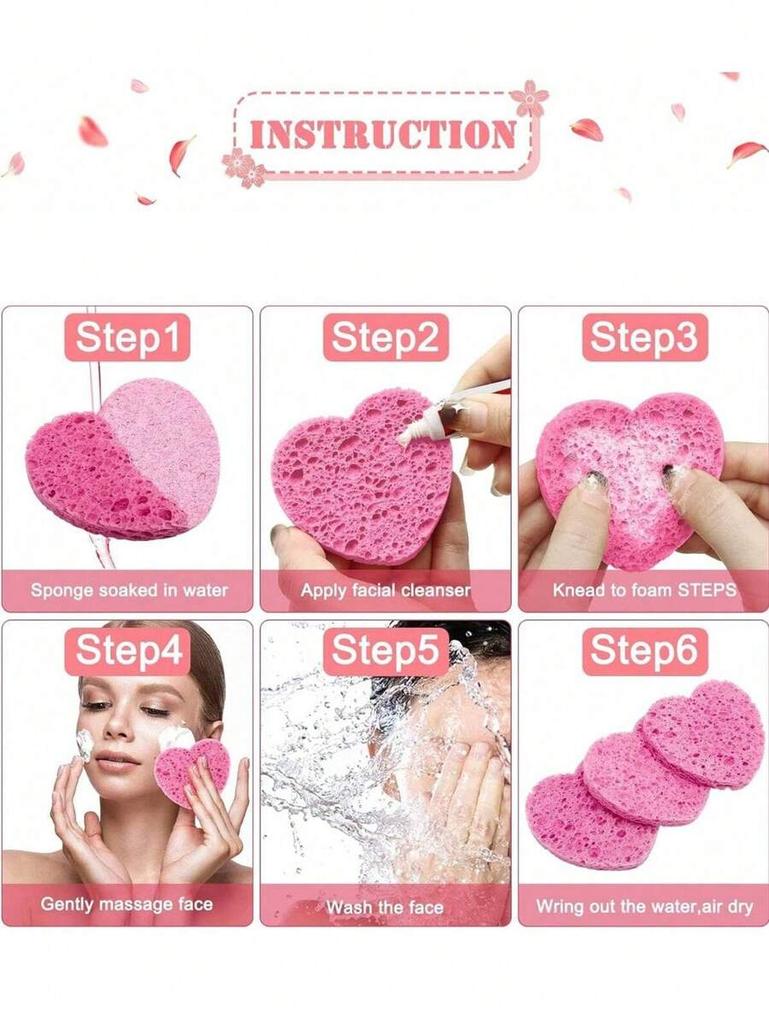10-100PCS Compress Face Wash Puff Natural Wood Pulp Sponge Face Wash Puff Foaming Face Puff Cosmetic Puff Face Cleansing Sponge