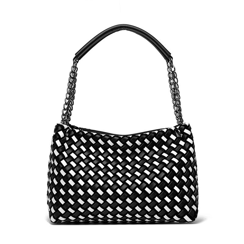 Single-shoulder Women's Bag, Fashionable Woven Bag, Versatile Underarm Bag, Retro Handbag