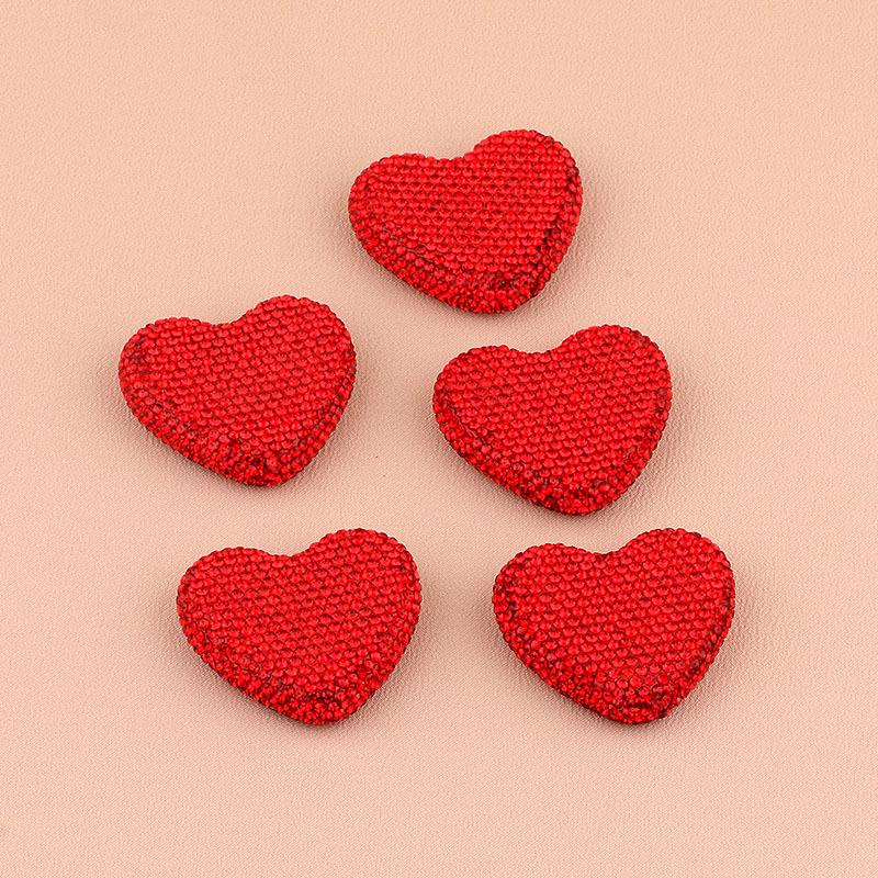 45mm Red Heart Rhinestone Polymer Clay Beads for DIY Jewelry & Phone Charms