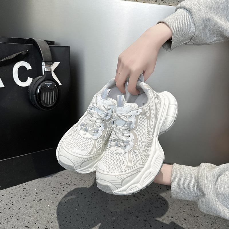 Dad Shoes Women's New Versatile Thick-soled Single-mesh Breathable Sports and Leisure Shoes Running Shoes