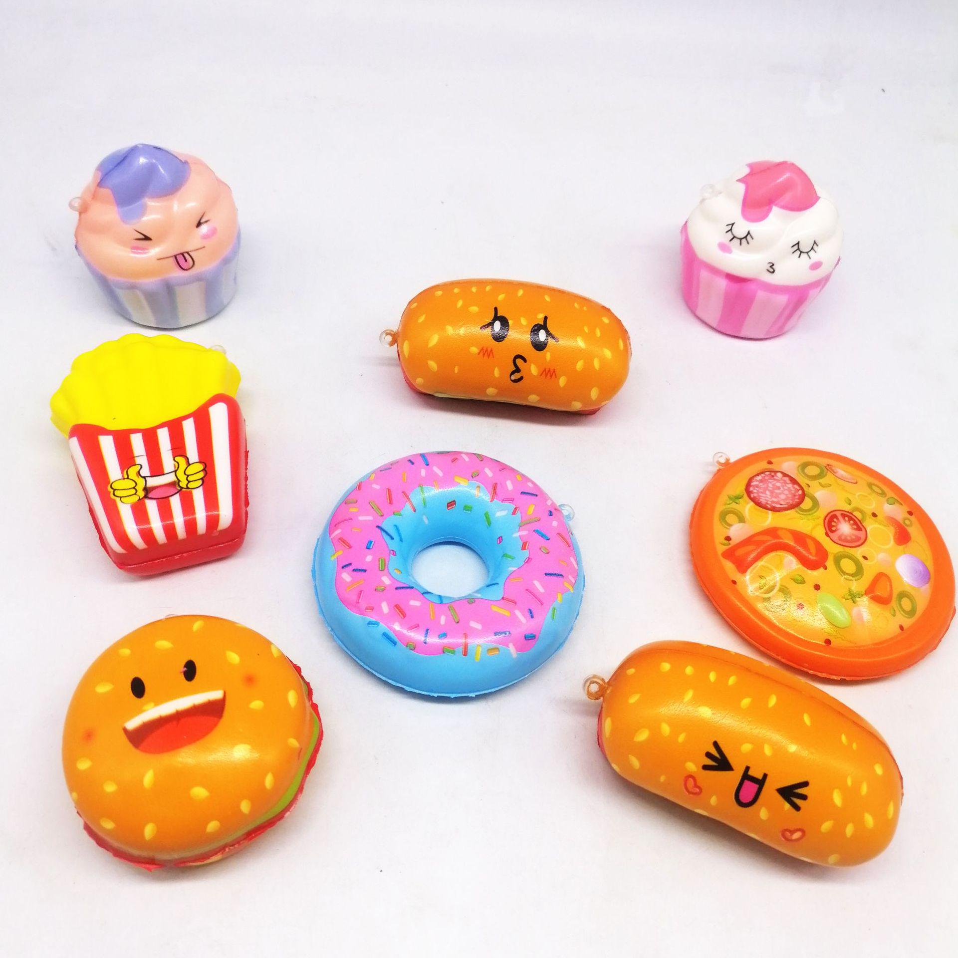 

Мягкая игрушка-еда с медленным отскоком: Попкорн, картофель фри, гамбургер, пончик – веселое средство от стресса для детей Slow Rebound