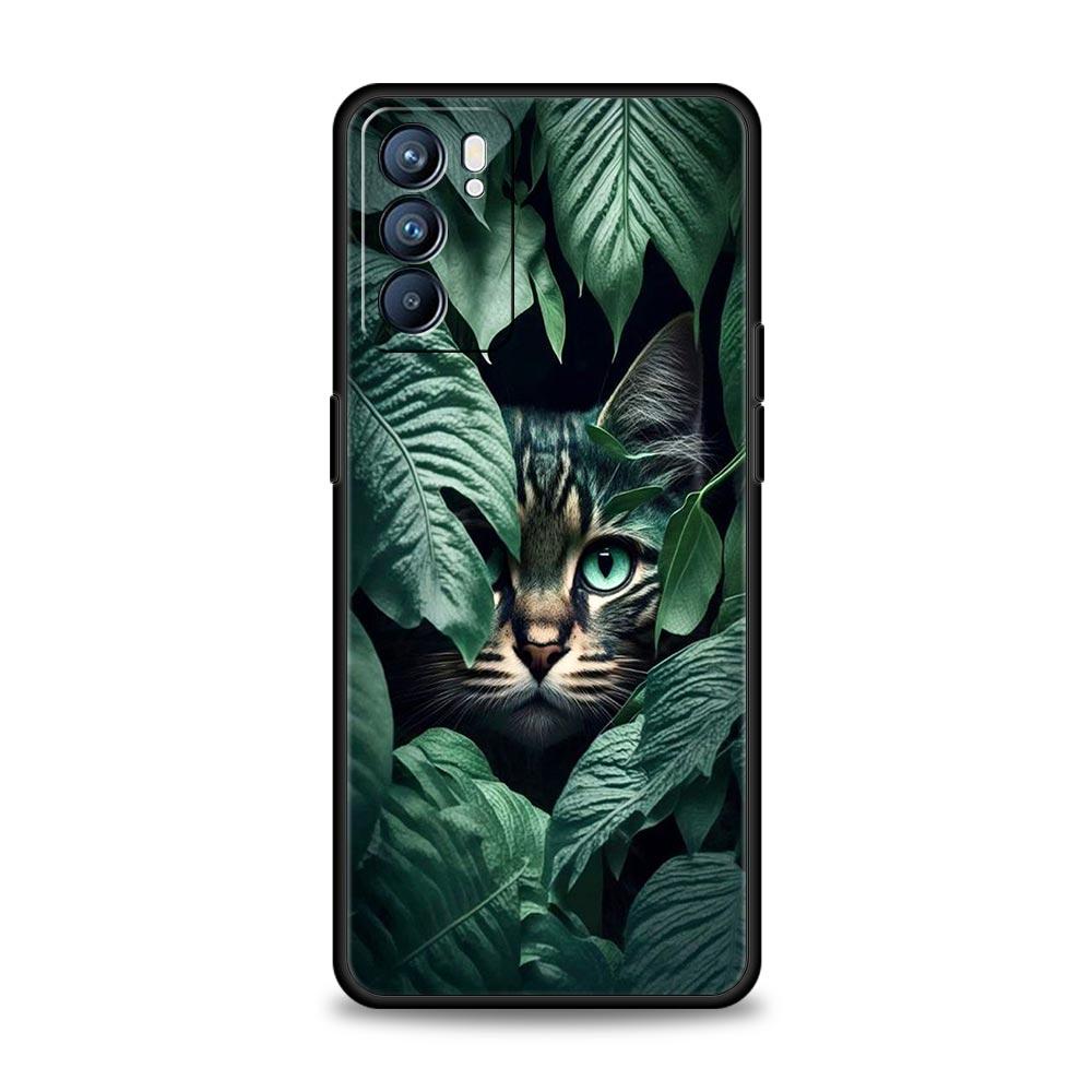 Custodia Carina per Telefono Gatto Rilevatore Per Oppo Reno8 Reno7 Reno6 Pro A54 5G Find X6 X5 A53 A52 A9 A15 A95 A17 A16 A76 A74 A57 A31 Copertura