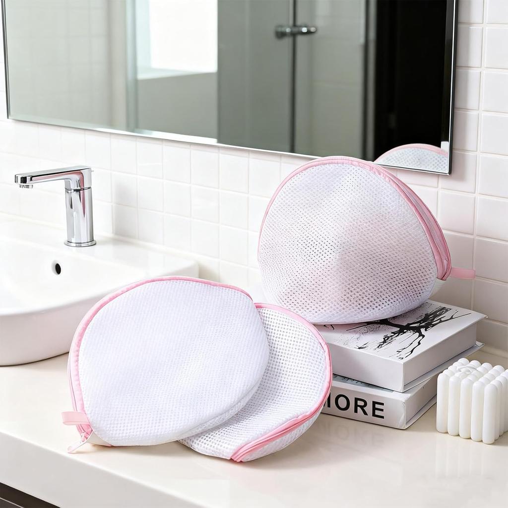 3 PCS Bra Washing Bags, Women Lingerie Bags Wash Large Bra Washing Bag Mesh Bras Washing Bag with Zipper for Laundry Machine Women Delicates