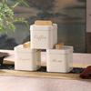 Bamboos Lid Canister For Coffee Bean Loose Teas and Candy Food Storage Container Jar Kitchen Organization Tool