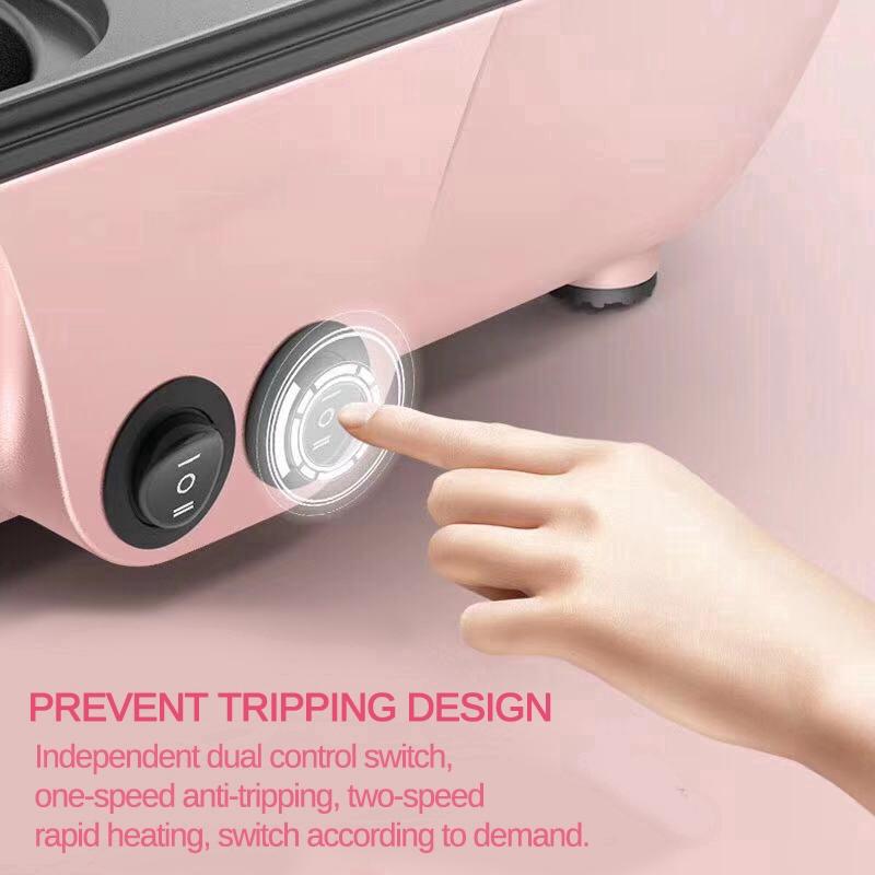 Hotpot Noodles Eggs Soup Barbecue Non-Stick BBQ Heating Pan 2-in-1 1200W Electric Cooking Pot Machine